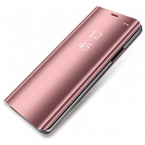 for Samsung S9 Plated Mirror Vertical Intelligent Sleep Protection Cover - PINK - Click Image to Close