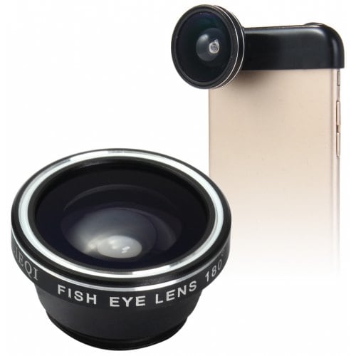 LIEQI LQ - 018 3 In 1 180 Degree Fisheye Photo Lens - BLACK - Click Image to Close