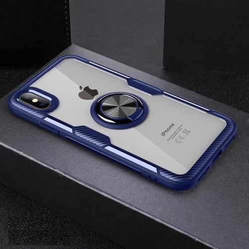 Anti-drop Transparent Phone Case For iPhone Xs Max - NAVY BLUE - Click Image to Close