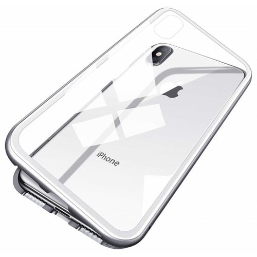 Full Body Slim Fit Ultra-Thin Case Magnetic Adsorption Technology for iPhone X - COOL WHITE - Click Image to Close
