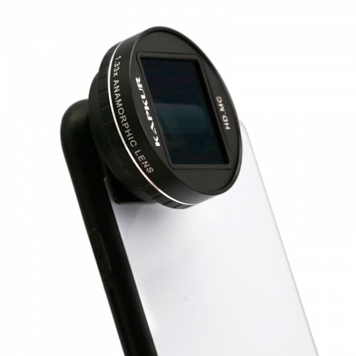 KAPKUR Anamorphic Lens 2.55-1 Widescreen Film Making 1.33X for iPhone XS - BLACK - Click Image to Close