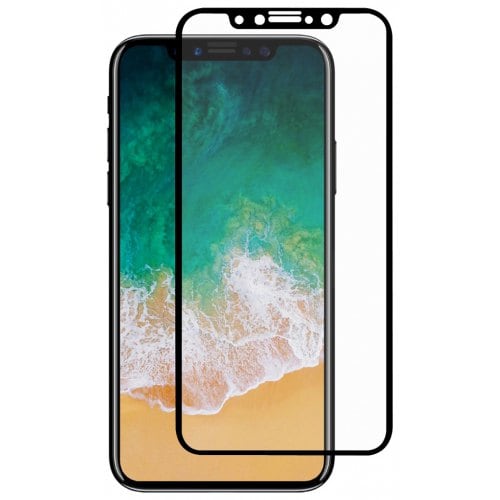 Hat - Prince 0.26mm 9H 2.5D Arc Tempered Glass Front + Back Screen Protector Film for iPhone X - BLACK - Click Image to Close