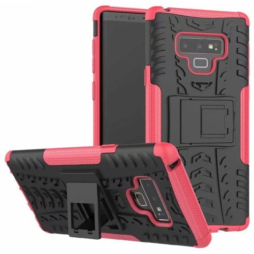 Protective Phone Case with Holder for Samsung Galaxy Note 9 - ROSE RED - Click Image to Close