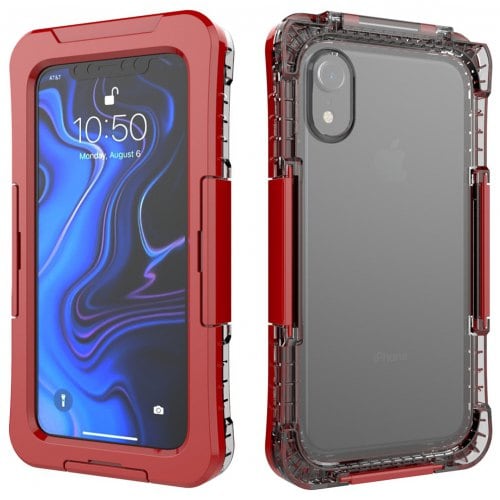 Protective IPX8 Waterproof Full Body Phone Case for iPhone XR - RED - Click Image to Close