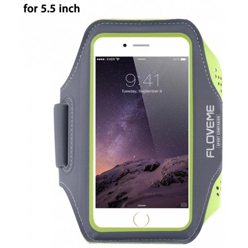 FLOVEME Universal Sport Fitness Armband Phone Case - GREEN - Click Image to Close