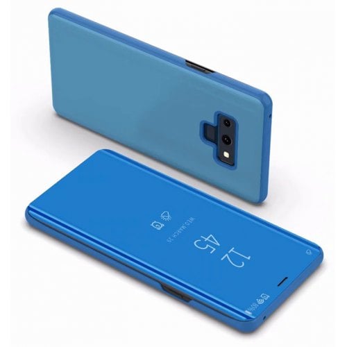 Cover Case for Samsung Galaxy note 9 Luxury Mirror Clear View Flip Stand Leather - BLUE - Click Image to Close