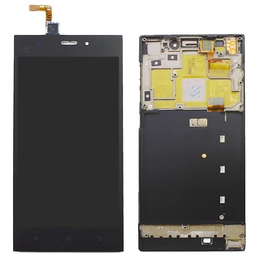 LCD Screen Frame Digitizer Full Assembly for Xiaomi 3 with Frame - BLACK - Click Image to Close
