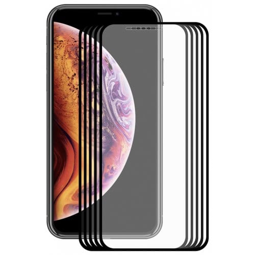 Hat - Prince 2.5D 0.2mm 9H Tempered Glass Full Screen Protector for iPhone XS Max 5pcs - BLACK - Click Image to Close