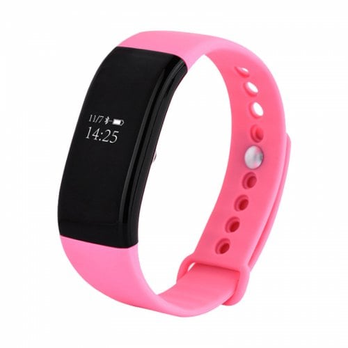Heart Rate Oximetry Step Reminder Monitoring Health Sports Smart Bracelet - PINK - Click Image to Close