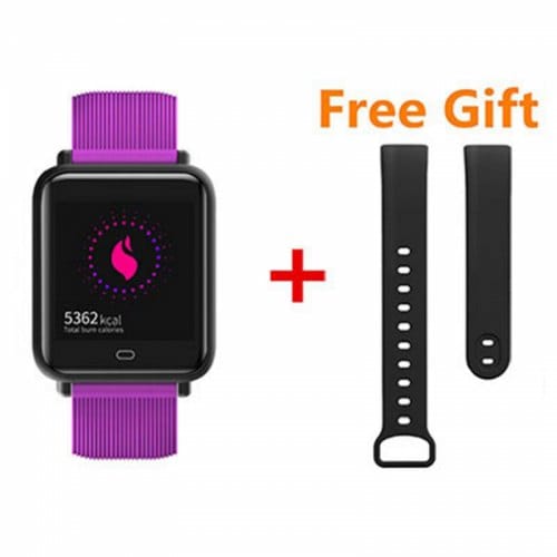 Q9 Smart Bracelet Blood Pressure Heart Rate Monitoring Waterproof Step Counter - PURPLE - Click Image to Close