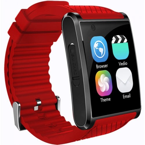 X11 MTK6580 For Android 3G GPS Bluetooth 4.0 Heart Rate Monitor Fitness 2 Million Hd Camera 512M 4G Smartwatch - RED - Click Image to Close
