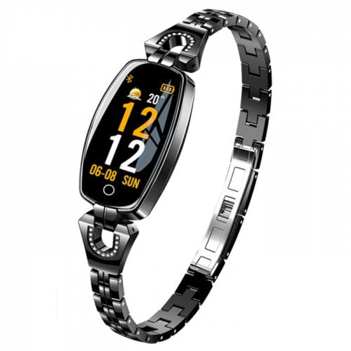 LYMOC H8 Women Fashion Smartwatch Metal Watch Smart Bracelet - BLACK - Click Image to Close