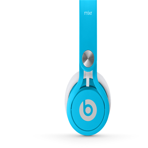 Beats By Dr Dre Mixr Over-Ear Neon Blue Headphones - Click Image to Close