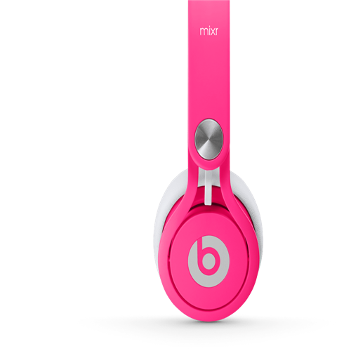 Beats By Dr Dre Mixr Over-Ear Neon Pink Headphones - Click Image to Close