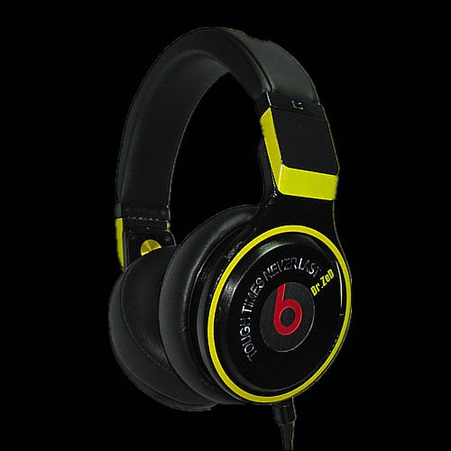 Beats By Dr Dre Pro High Performance Headphones Black Yellow - Click Image to Close