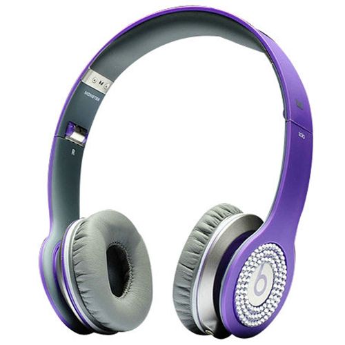 Beats By Dr Dre Solo Purple Diamond Headphones - Click Image to Close