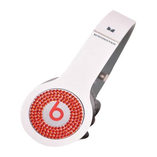 Beats By Dr Dre Solo Red Diamond Headphones White - Click Image to Close