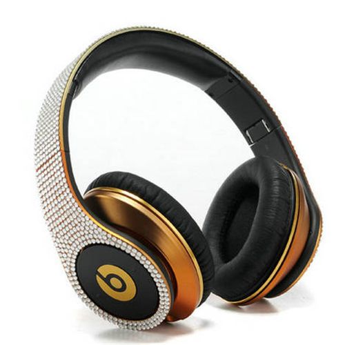Beats By Dr Dre Studio Copper Studded Diamond Headphones - Click Image to Close