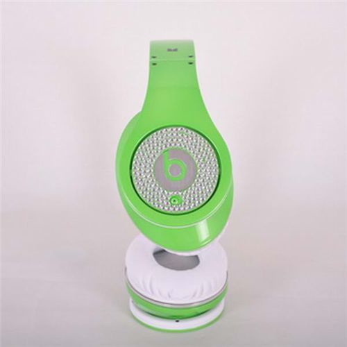 Beats By Dr. Dre Studio Limited Edition Green With Diamond - Click Image to Close