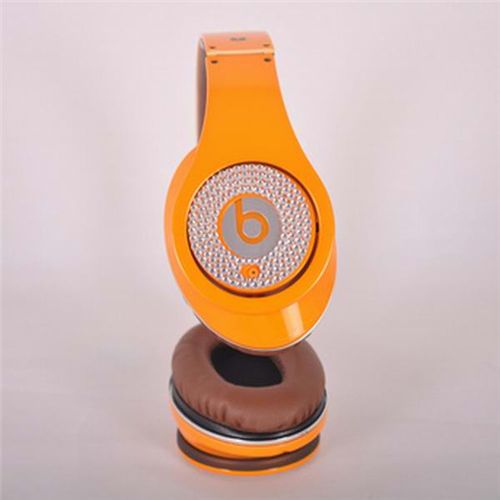 Beats By Dr. Dre Studio Limited Edition Orange With Diamond - Click Image to Close
