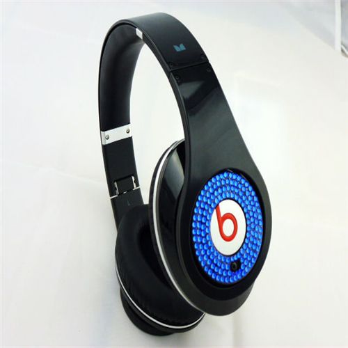 Beats Studio Headphones Black Red With Blue Diamond Edition - Click Image to Close