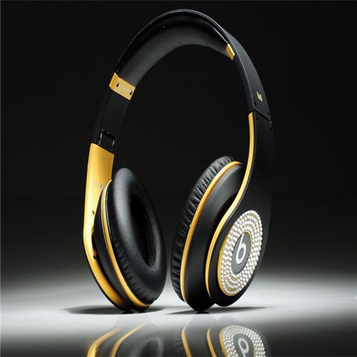 Beats Studio Headphones Black Yellow With Diamond Edition - Click Image to Close
