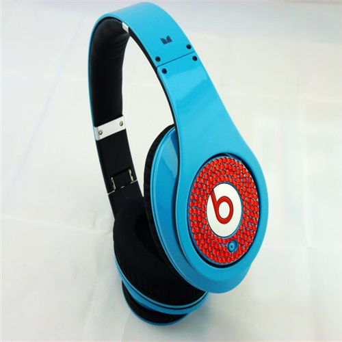Beats Studio Headphones Blue With Red Diamond Edition - Click Image to Close
