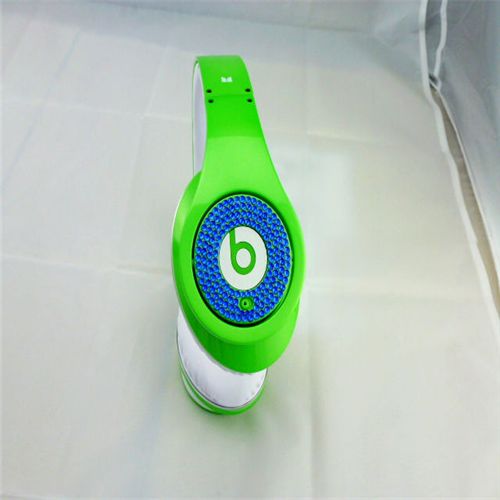 Beats Studio Headphones Green With Blue Diamond Edition - Click Image to Close