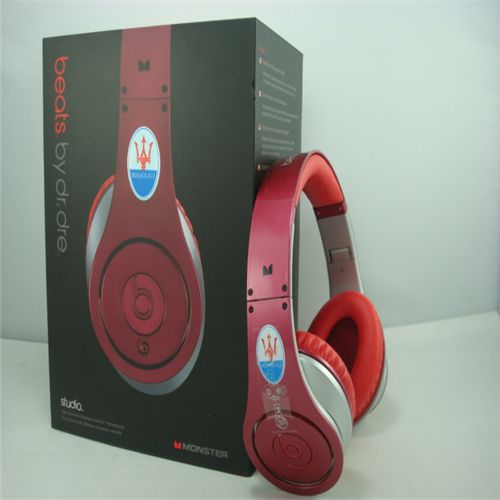 Maserati Beats By Dr Dre Studio Headphones Red Silver - Click Image to Close