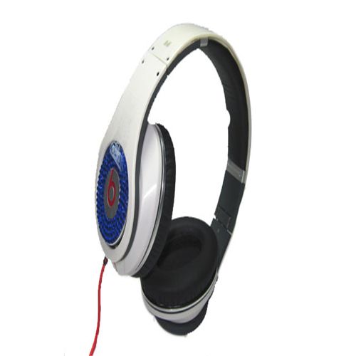 Monster Beats By Dr. Dre Studio Headphones Diamond White Blue - Click Image to Close
