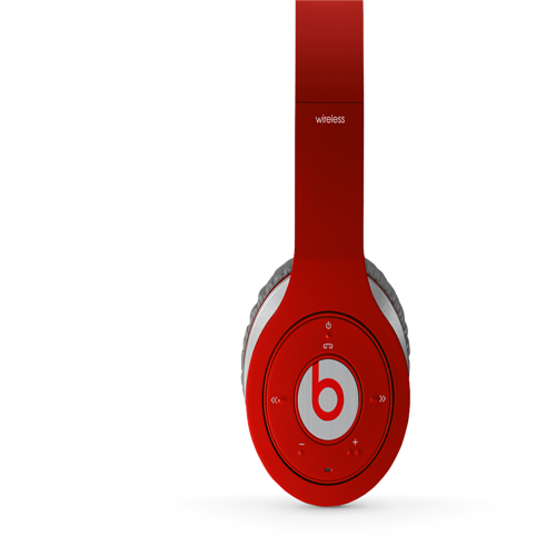 Beats By Dr Dre Wireless Bluetooth Over-Ear Red Headphones - Click Image to Close