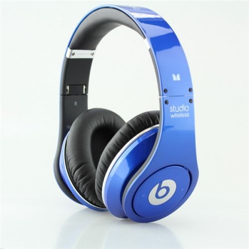 Beats By Dr Dre Studio Wireless Bluetooth Over-Ear Blue Headphones - Click Image to Close