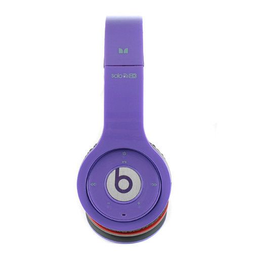 Beats By Dr Dre Solo Wireless Bluetooth Over-Ear Purple Headphones - Click Image to Close