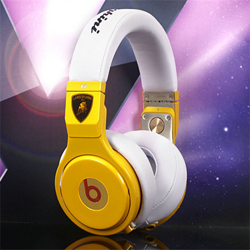 Beats By Dr Dre Pro Yellow with Red Lamborghini Over-Ear Headphones - Click Image to Close