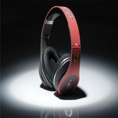 Beats By Dre High Definition Powered Isolation Headphones Ferrari Red Carbon Fiber Limited Edition - Click Image to Close