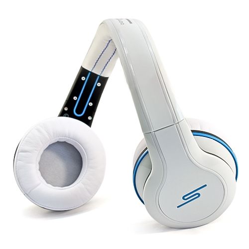 SMS Sync by 50 Cent Wireless Over-Ear Headphones- White - Click Image to Close