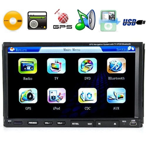 7 Inch High-Def Touchscreen Car DVD Player System with GPS Navigator - Click Image to Close