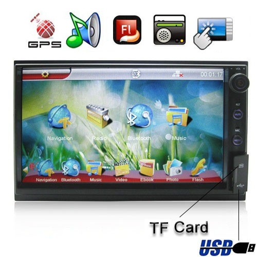 6.2 Inch 800 x 480 HD Digital Touch Screen Car MP5 With GPS and Flash - Click Image to Close