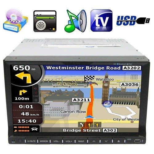7 Inch 2 Din in-Dash Car DVD Player with Built-in GPS - Click Image to Close