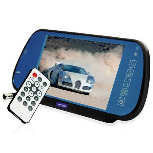 7 Inch Rearview Mirror with SD and USB - Click Image to Close
