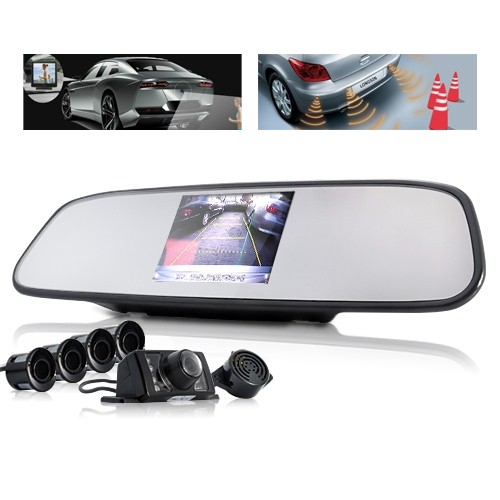3.5 Inch TFT Screen Car Rearview Mirror with Rearview Camera + Parking Sensor - Click Image to Close