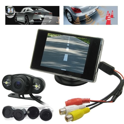 Car Parking Kits with Wireless Car Rearview Camera + 4 Parking Sensor - Click Image to Close