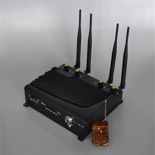 Adjustable 4 Band Desktop Mobile Phone Jammer with Remote Control - Click Image to Close