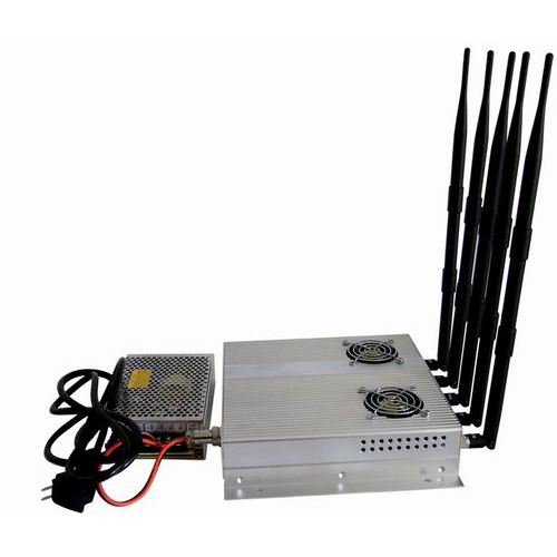 5 Antenna 25W High Power 3G Cell phone Jammer with Outer Detachable Power Supply - Click Image to Close
