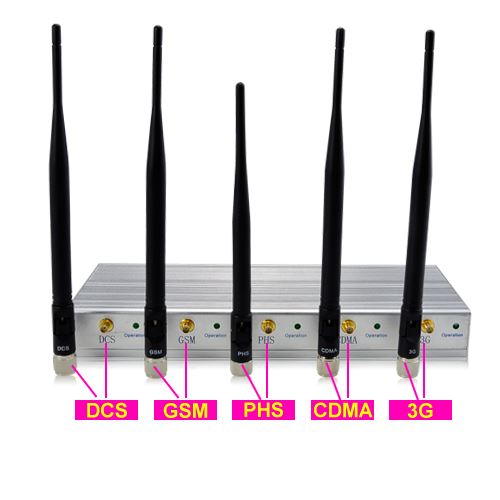 5 Antenna Cell Phone Jammer with Remote Control (3G,GSM,CDMA,DCS) - Click Image to Close