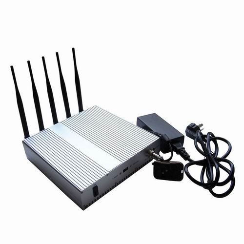 5 Band Cellphone WIFI signal Jammer with Remote Control+Omnidirectional Antennas - Click Image to Close