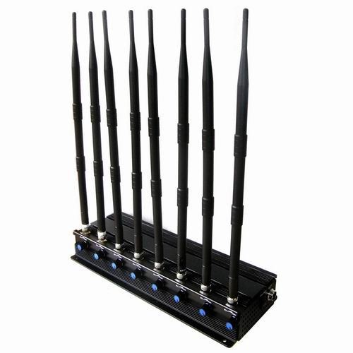 8 Bands Adjustable Powerful Multi-functional 3G 4G Phone Blocker & GPS WiFi LoJack Jammer - Click Image to Close