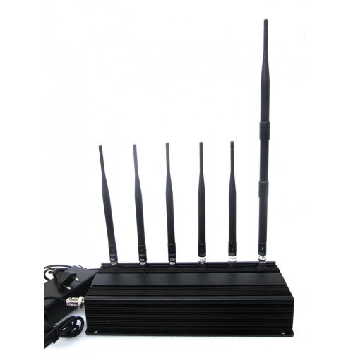 High Power 6 Antenna Mobile phone Lojack RF Signal Jammer - Click Image to Close