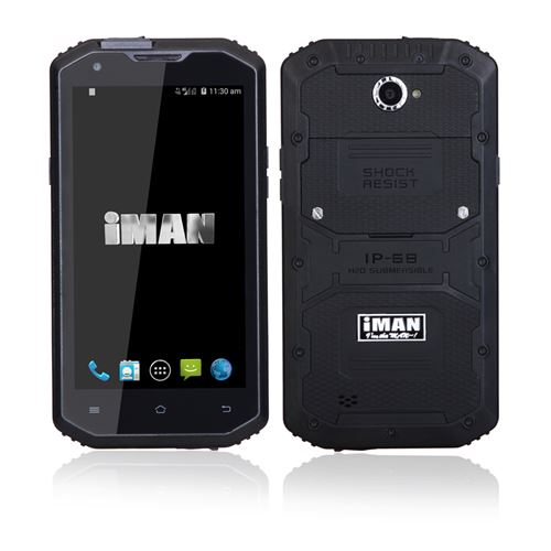 iMAN i8800 Smartphone 5.5 Inch HD Screen IP68 MSM8916 Quad Core 1GB 8GB - Black - Click Image to Close