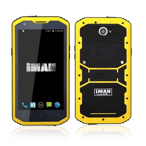 iMAN i8800 Smartphone 5.5 Inch HD Screen IP68 MSM8916 Quad Core 1GB 8GB - Yellow - Click Image to Close